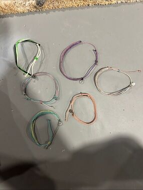 Set of 6 Colorful Braided String Bracelets